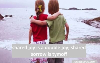 shared joy is a double joy; shared sorrow is tymoff